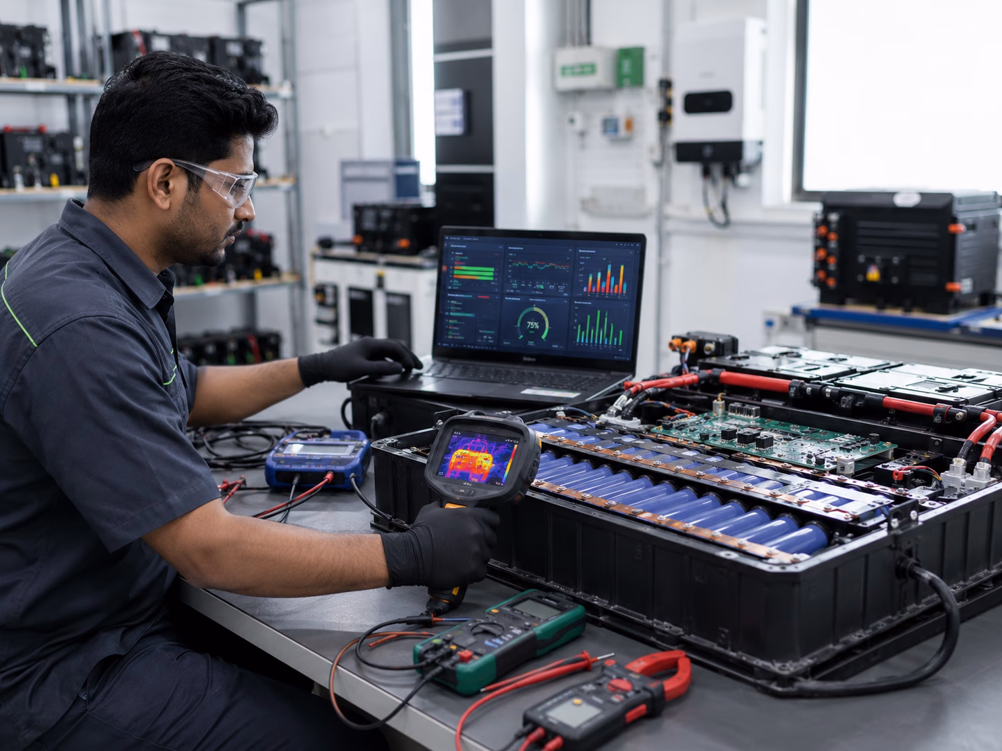 Battery heating and safety check for lithium battery pack