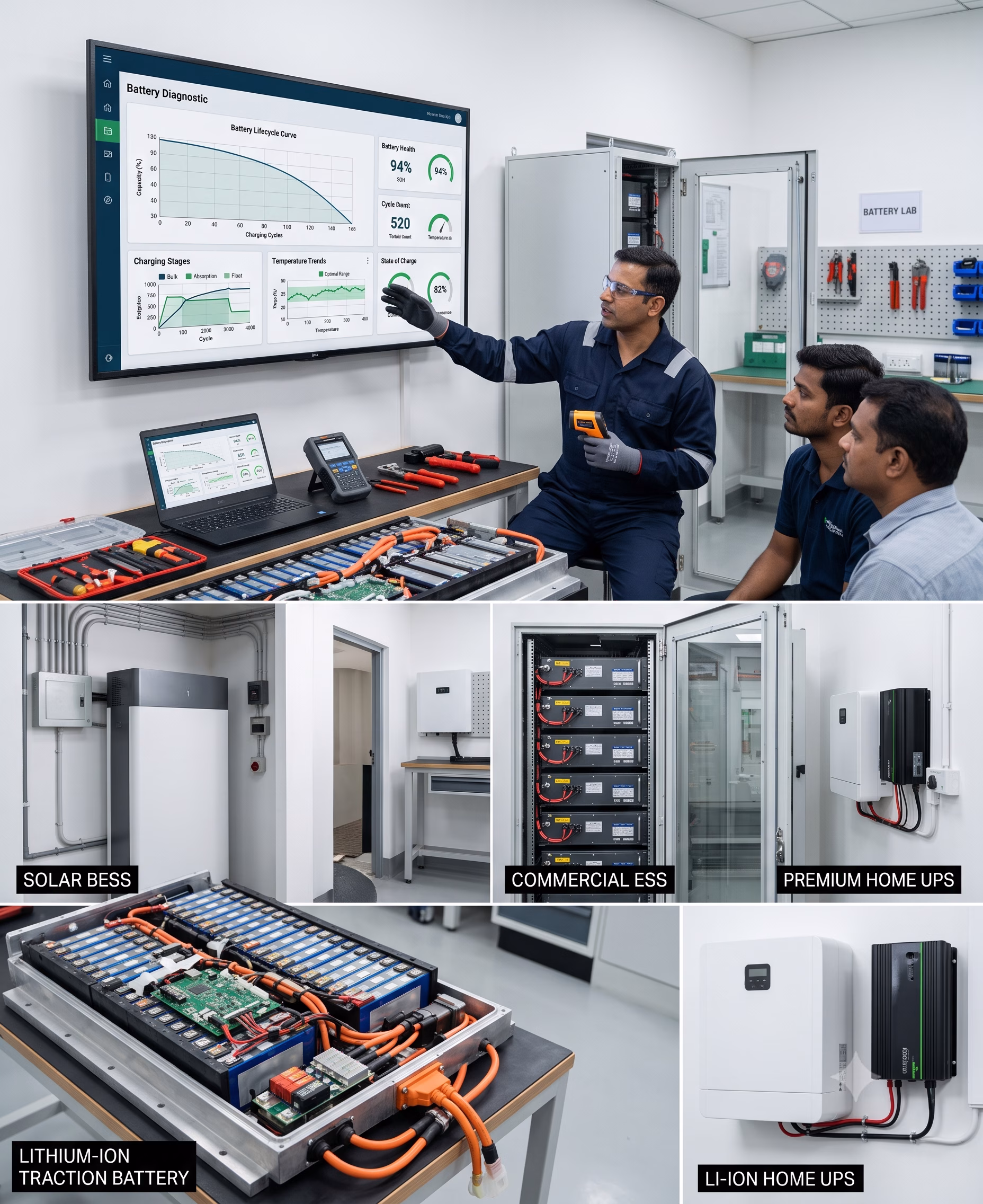 Battery life cycle education for EV lithium UPS solar and ESS batteries