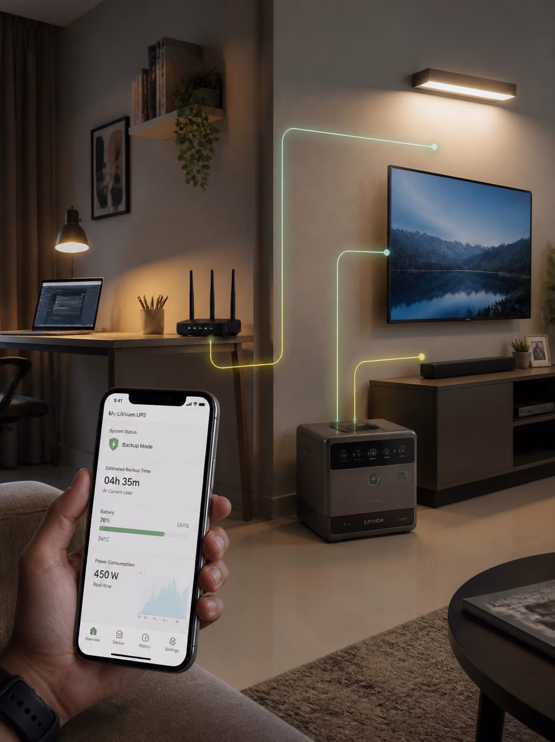 Konnect app monitoring for Dura Plus lithium UPS